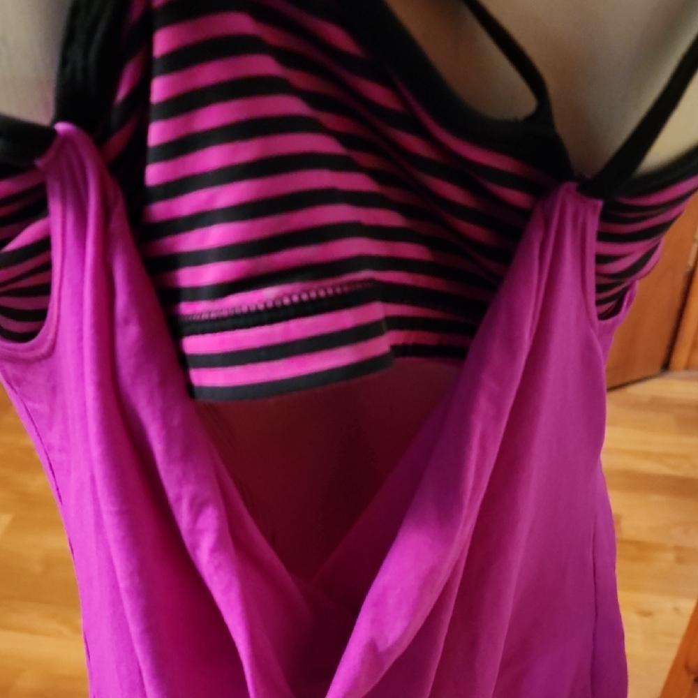 Lucy Magenta/Purple Short Sleeve Tee and Strappy Tank Set - Picture 8 of 13